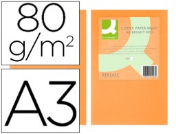 500h papel fotocopiadora Q-Connect A3 80g/m² color naranja neón